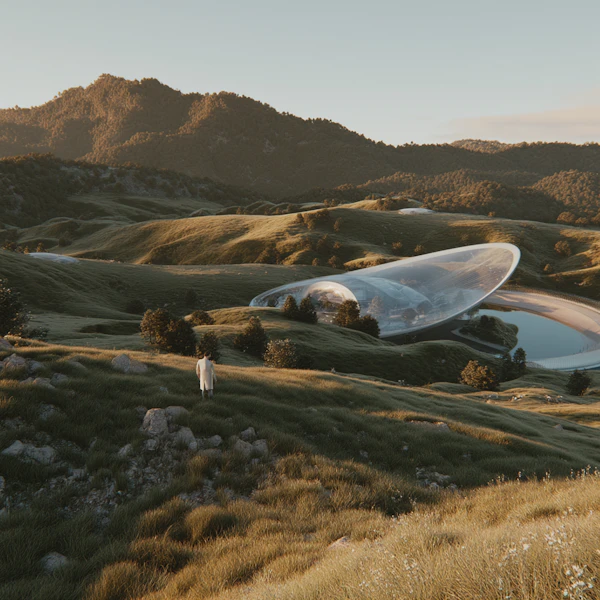 Futuristic Hillside Scene