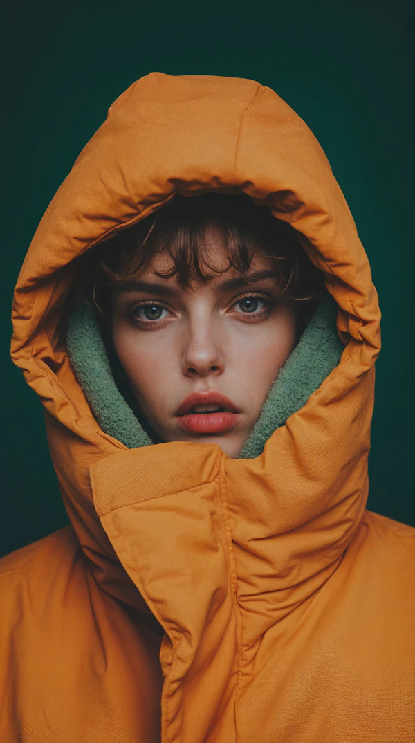 Introspective Portrait in Orange