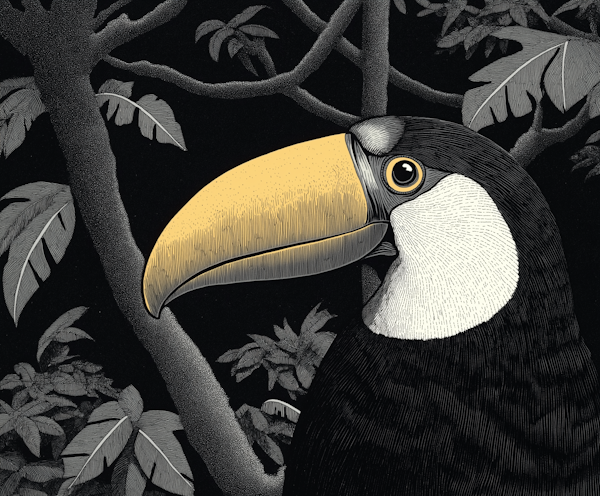 Nocturnal Toucan Illustration