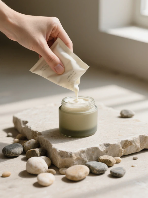 Pouring Creamy Substance