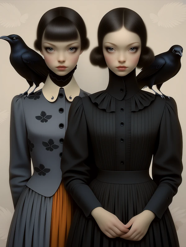 Vintage Elegance with Ravens