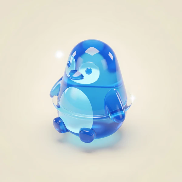 Translucent Blue Penguin