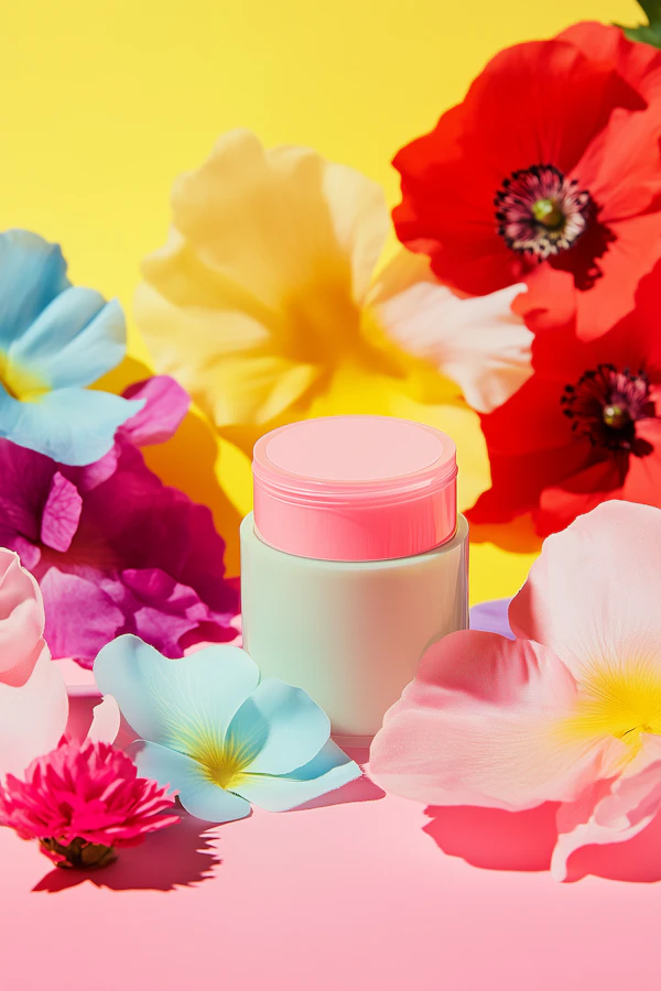 Pastel Cosmetic Jar Scene