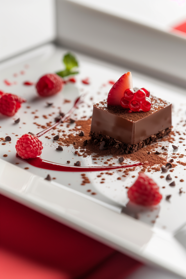 Elegant Chocolate Dessert Plating