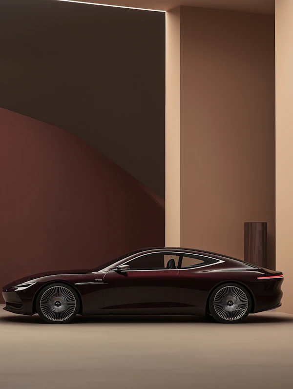 Luxury Burgundy Car