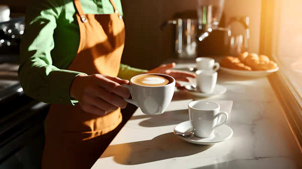 Barista Serving Coffee
