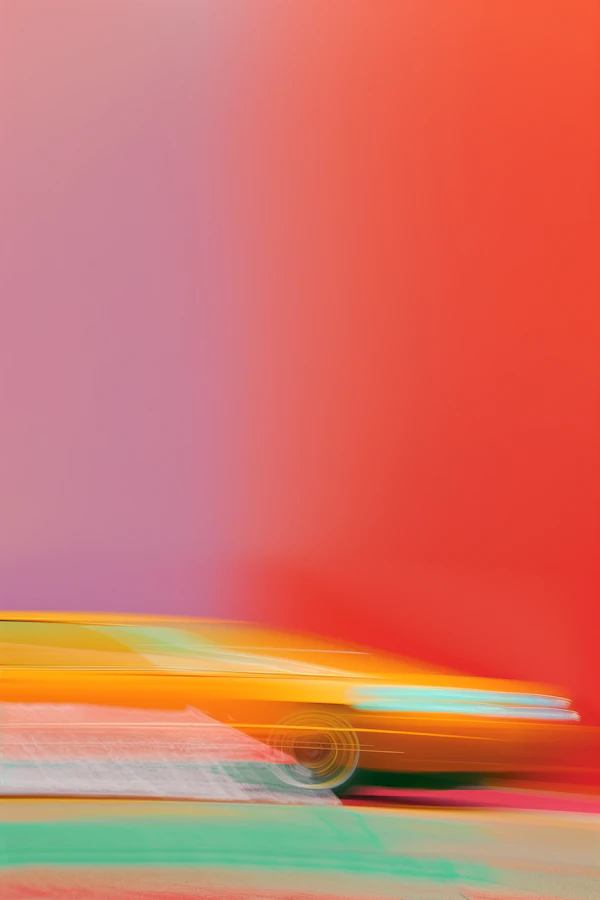 Blurred Yellow Car