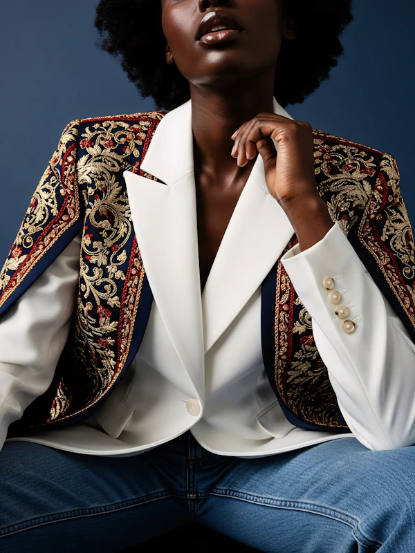 Elegant Embroidered Blazer