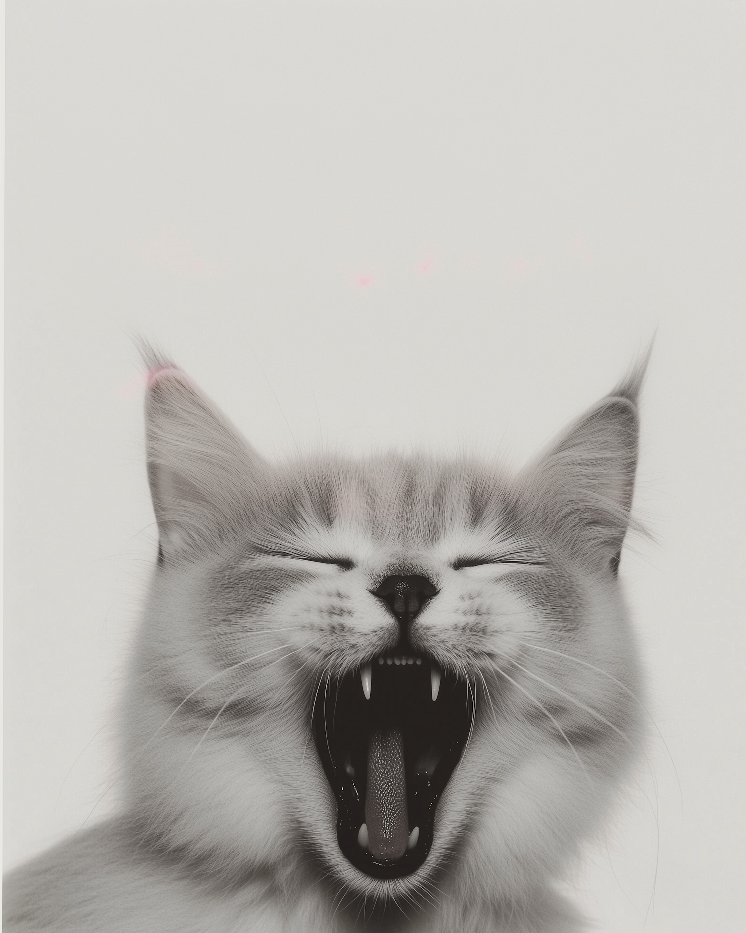 Close-up of Yawning Cat