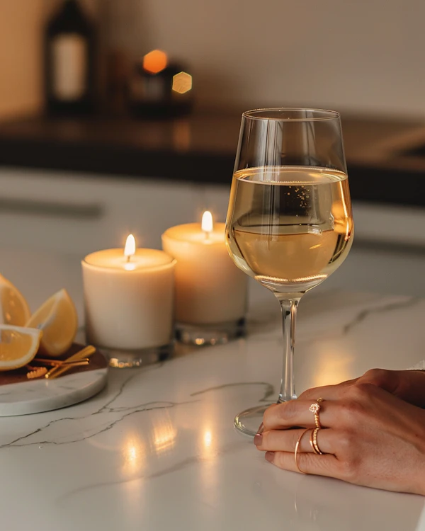Serene Wine Glass Composition