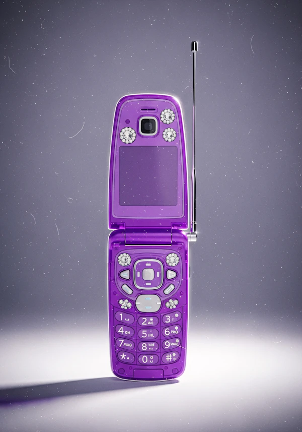 Purple Retro Flip Phone