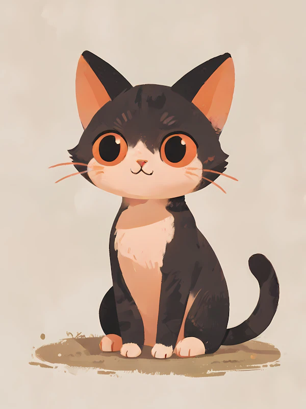 Adorable Cartoon Cat