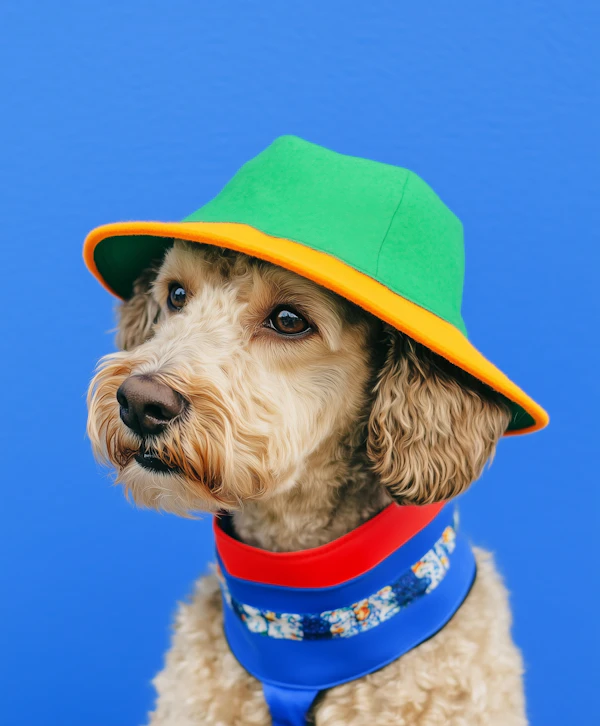 Dog in Colorful Attire