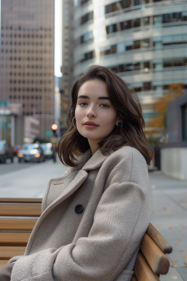 Urban Serenity - Stylish Woman in the City