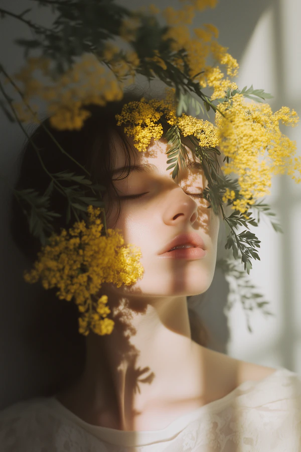 Serene Mimosa Portrait