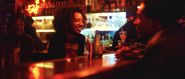 Warm Social Scene in a Bar