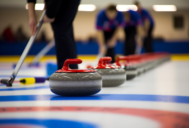 Competitive Curling Match in Action