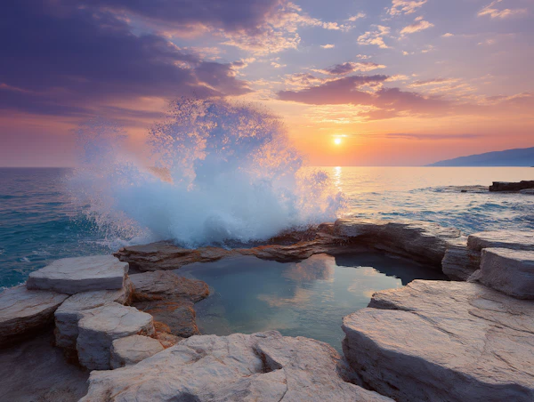 Vivid Sunset Coastline