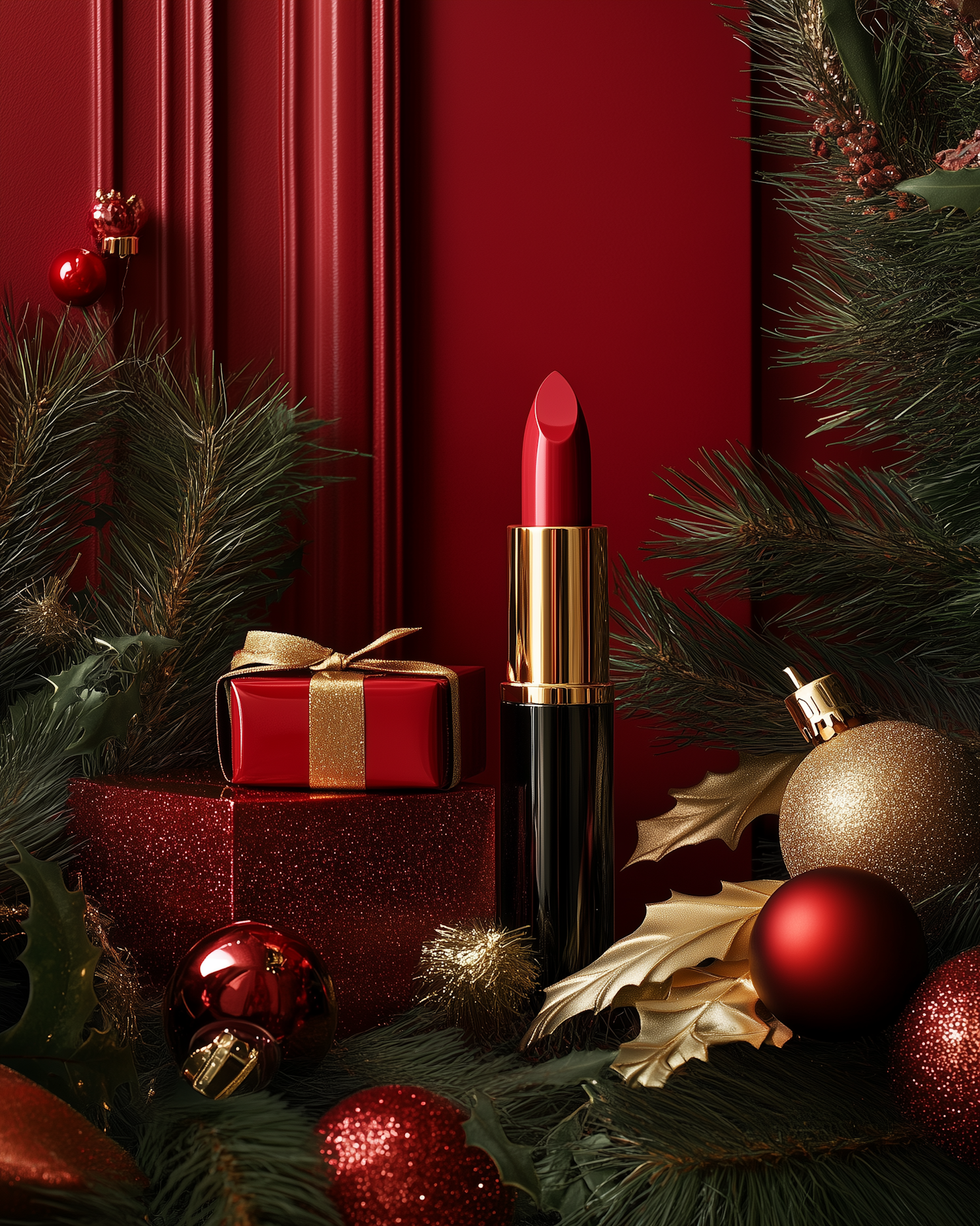 Festive Red Lipstick Arrangement