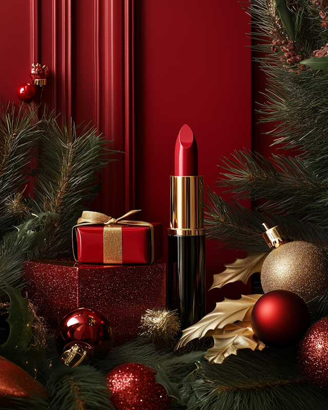 Festive Red Lipstick Arrangement