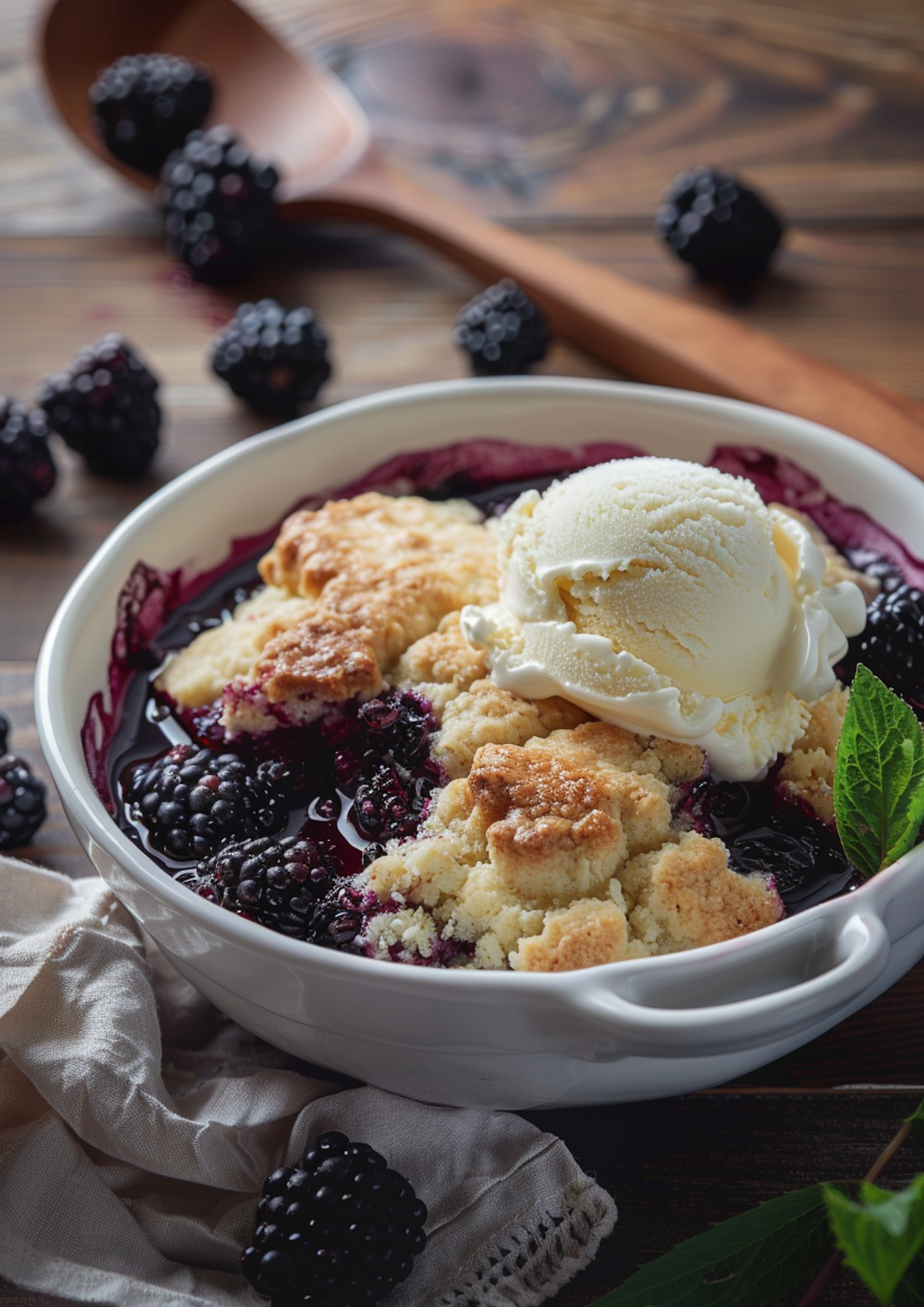 Blackberry and Vanilla Ice Cream Dessert