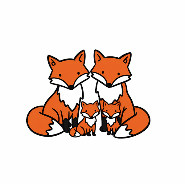 Fox Family Illustration