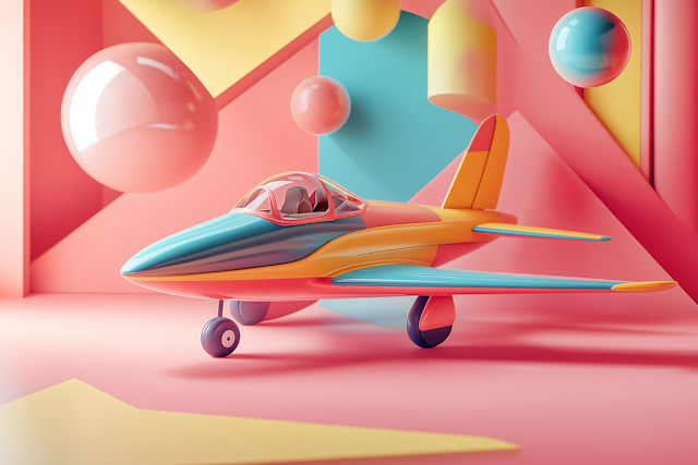 Vibrant Stylized Airplane