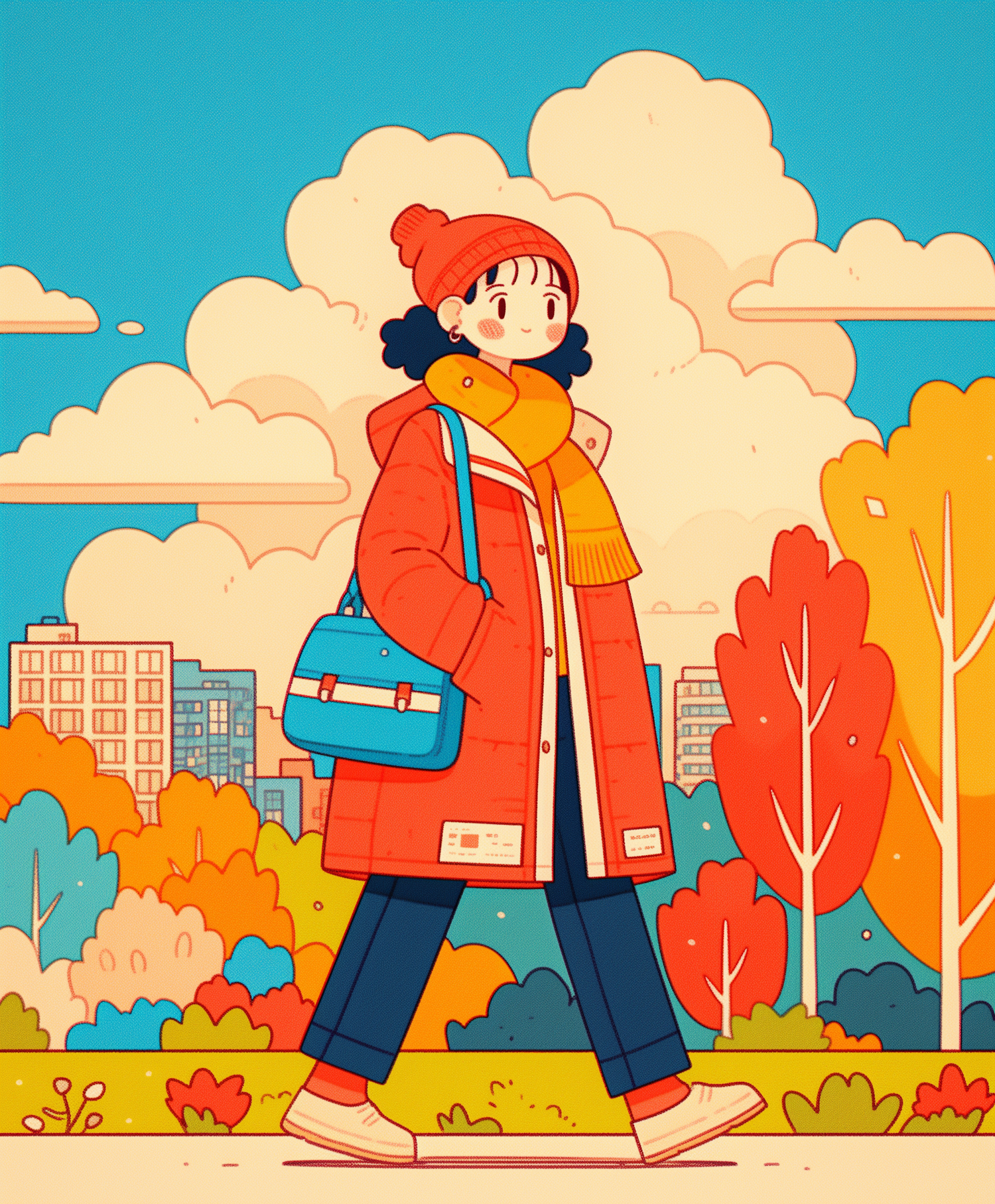 Young Person in Autumn Park