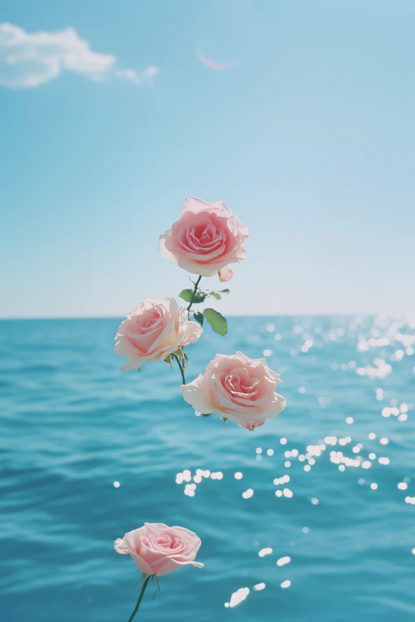 Floating Pink Roses