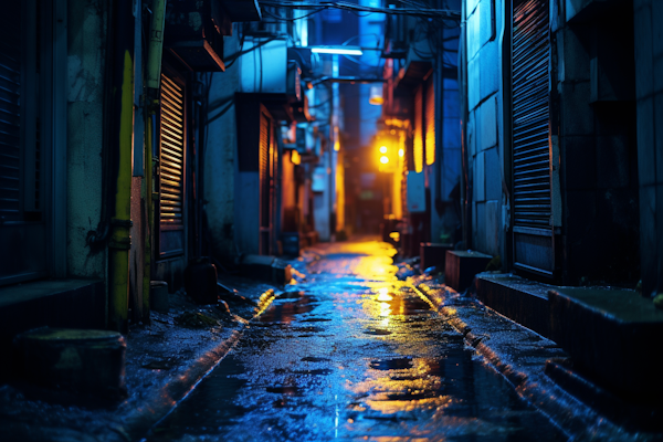 Moody Urban Alley at Night