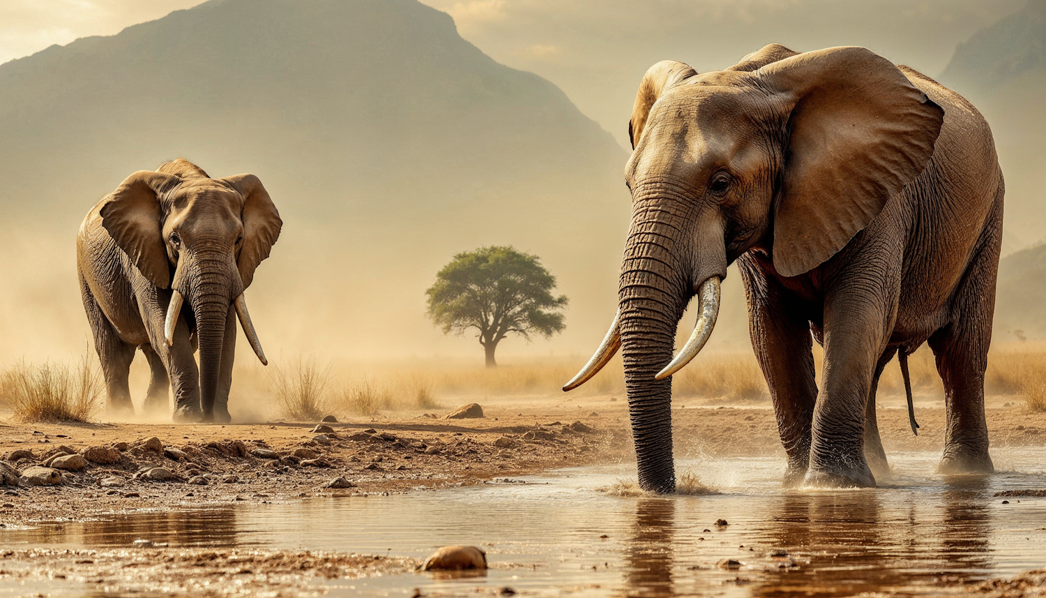 Elephants in Savanna