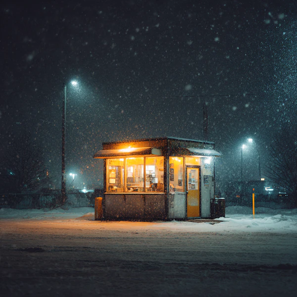 Snowy Night Kiosk