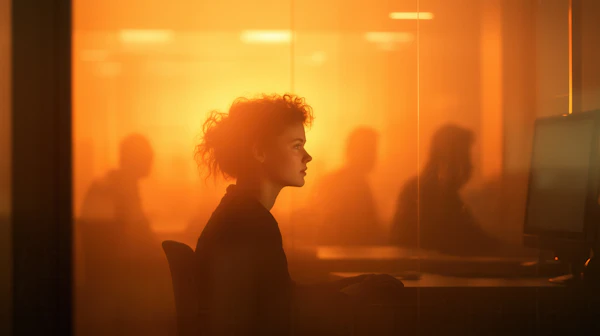 Focused Woman at Desk