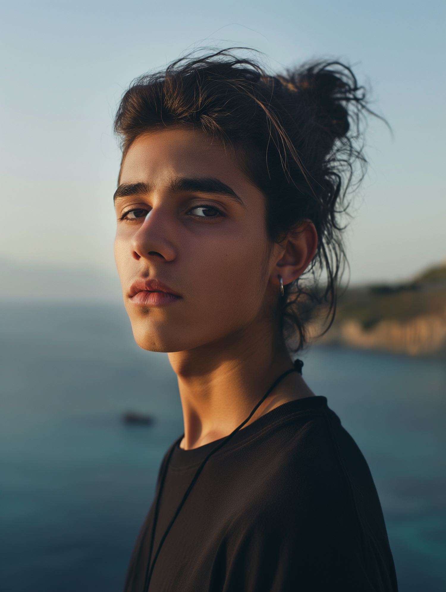 Contemplative Seaside Portrait