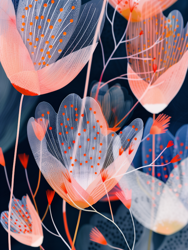 Abstract Translucent Flowers