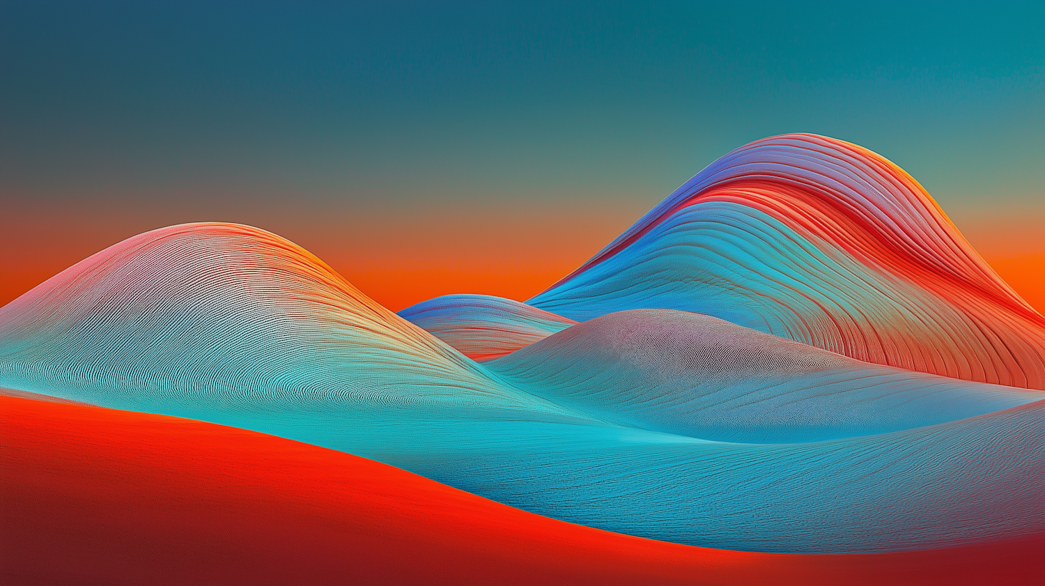 Abstract Colorful Hills Illustration