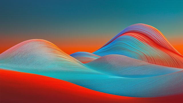 Abstract Colorful Hills Illustration