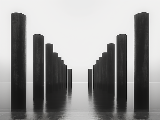 Monochrome Columns in Perspective