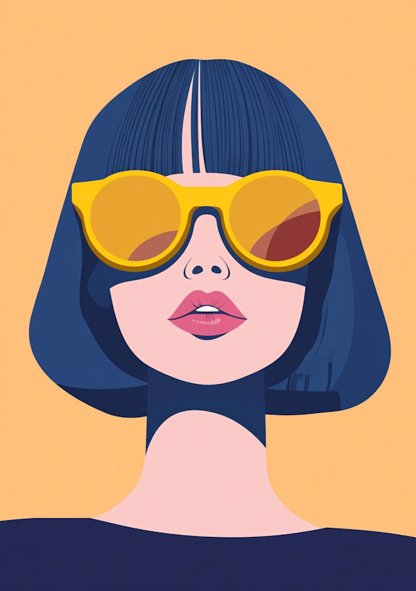 Stylized Woman Portrait with Sunglasses