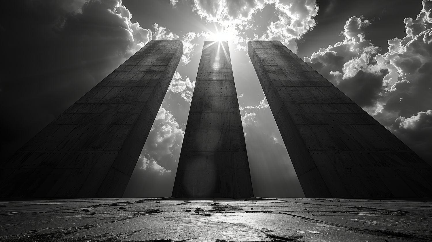 Towering Structures Against Dramatic Sky