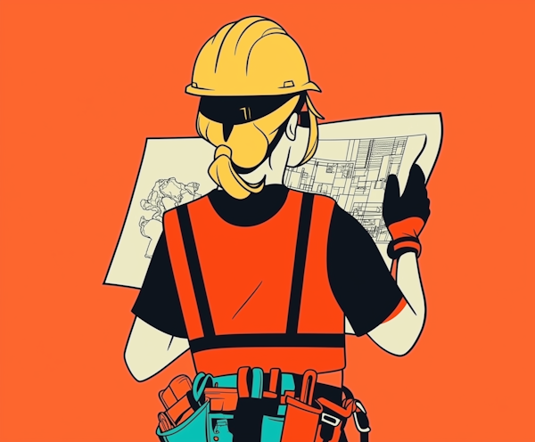 Female Construction Worker Illustration