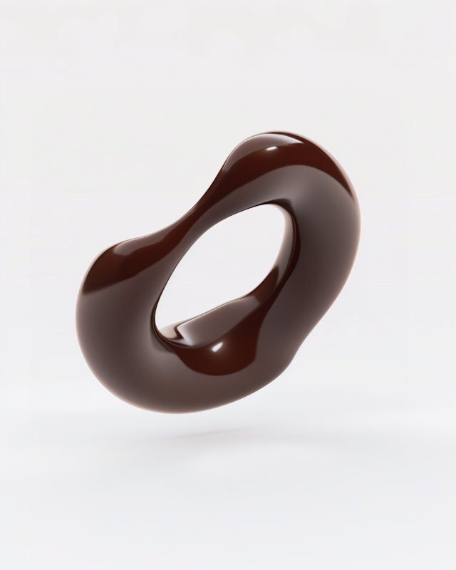 Glossy Dark Brown Torus