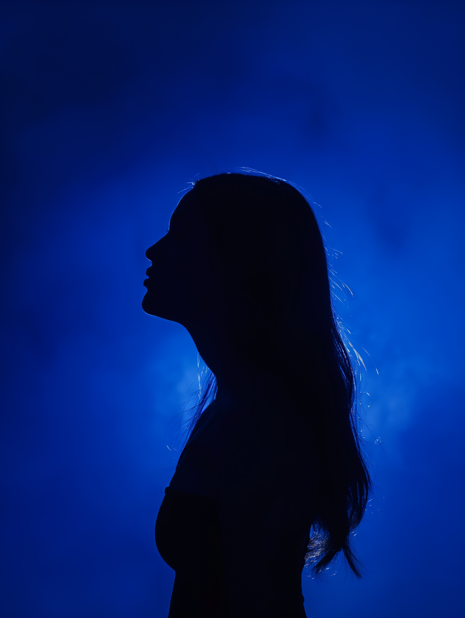 Blue Contemplation Silhouette