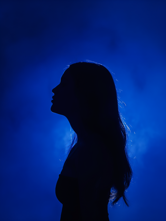 Blue Contemplation Silhouette