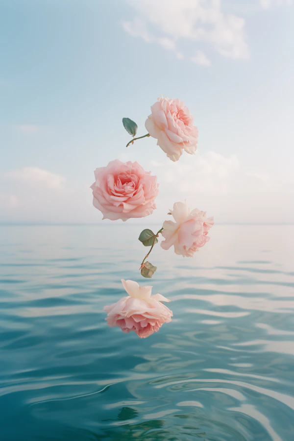 Floating Pink Roses