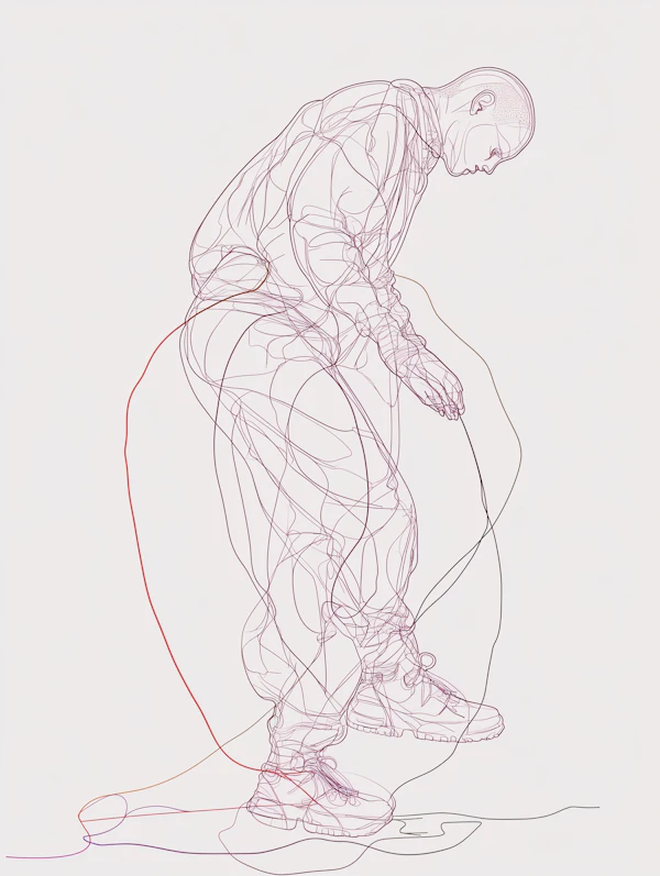 Dynamic Line Drawing of Human Figure