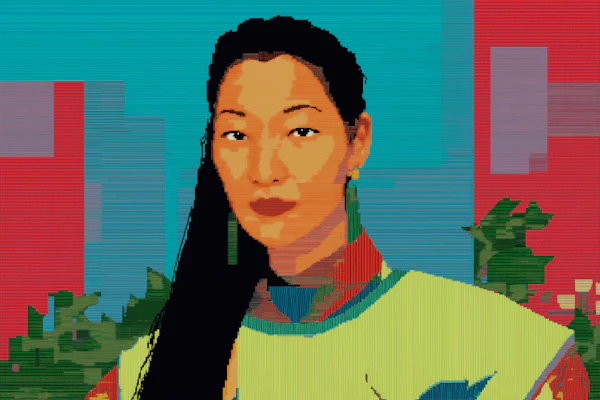 Pixelated Woman Portrait