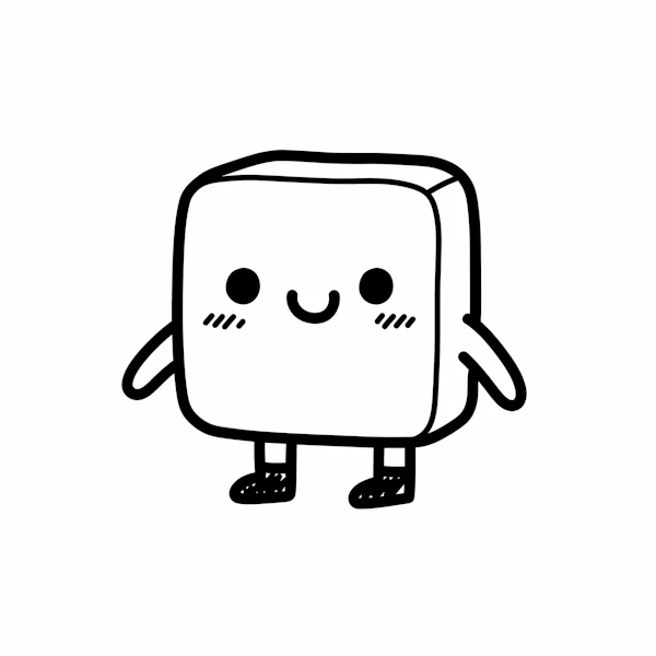 Cheerful Cube Character