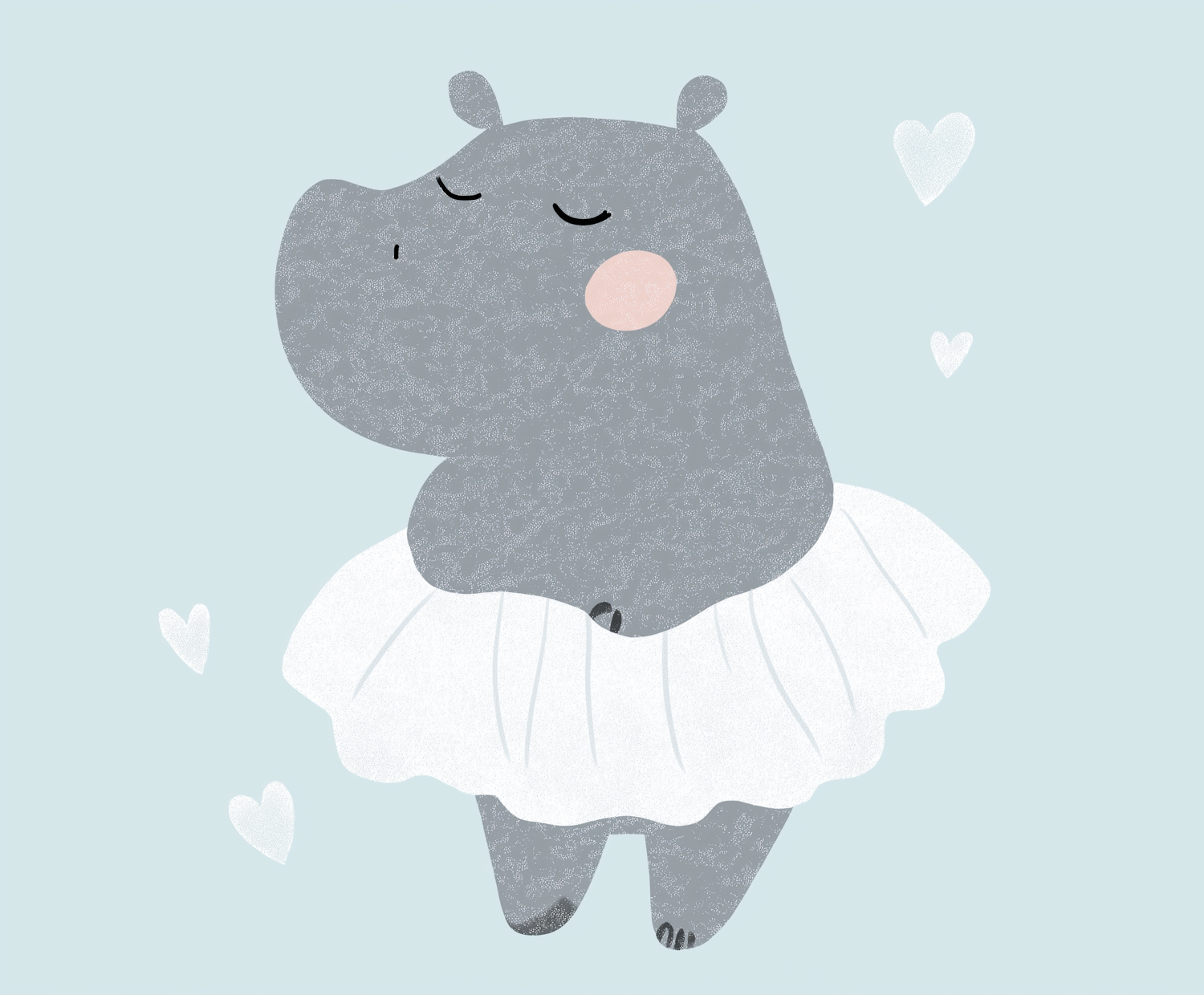 Anthropomorphic Hippo in Ballet Pose