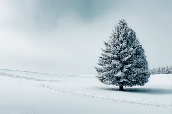 Solitary Snowy Tree